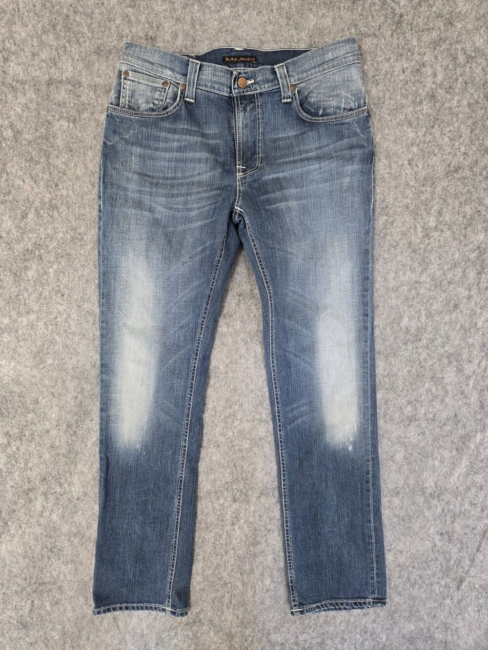 NUDIE Jeans Mens Thin Finn Slim Fit Stretch 32x30 Raw Dry Organic Denim Italy